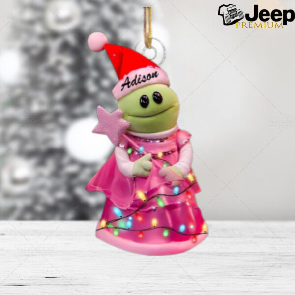 Custom Nanalan Christmas Ornament, Nanalan Who’s That Wonderful Girl Mona Ornament, Nanalan Princess Christmas, TikTok Viral Green Puppet