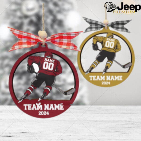 Custom Ornament Hockey, Personalized Name And Number Hockey Player, Xmas 2024 Ornament Decoration, Hockey Ornament, Gift For Hockey Loverss