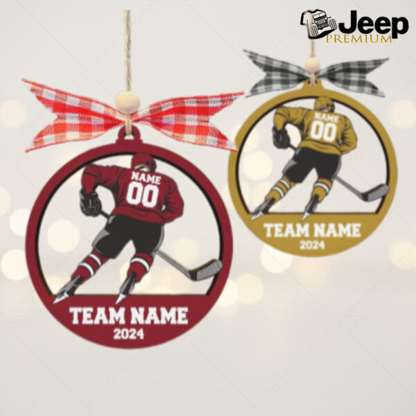 Custom Ornament Hockey, Personalized Name And Number Hockey Player, Xmas 2024 Ornament Decoration, Hockey Ornament, Gift For Hockey Loverss