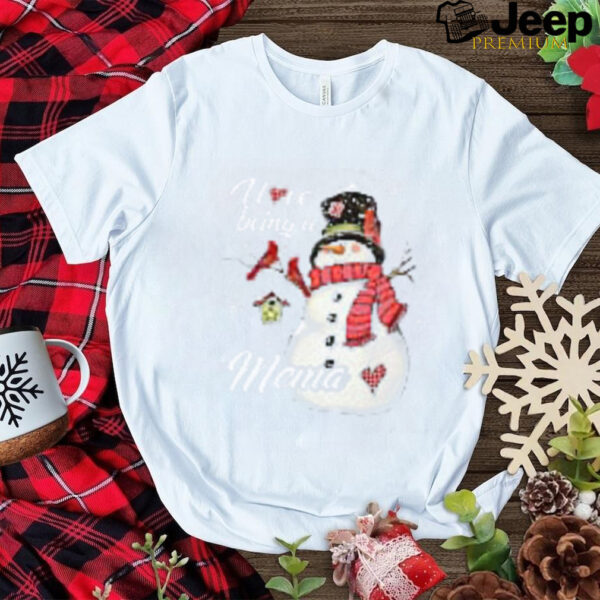 Cute Snowman Xmas I Love Being A Mema Merry Christmas T Shirt