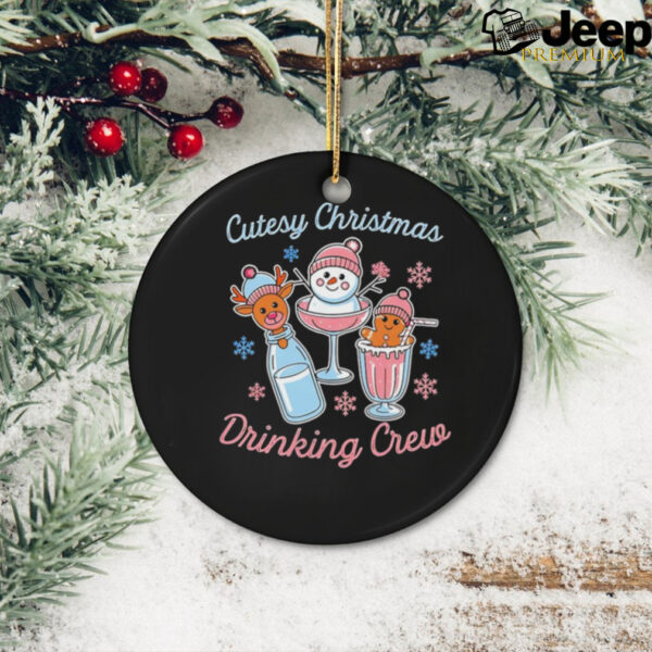 Cutesy Christmas drinking crew snowman reindeer and gingerbread shirt