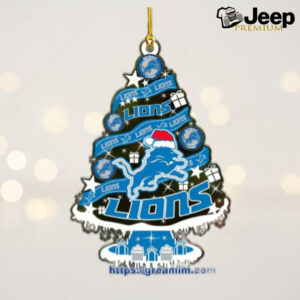 Detroit Lions Christmas Tree Acrylic Ornament