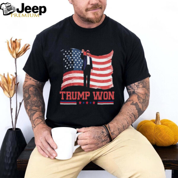 Donald Trump We Won Wins Inauguration 47th US President 2025 Election USA Flag Vintage t shirt