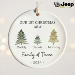 Family of Three Christmas Ornament Family of 3 Family Ornament Personalized Baby's First Christmas Ornament, First Christmas Ornament