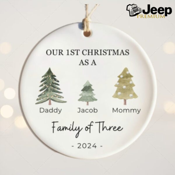 Family of Three Christmas Ornament Family of 3 Family Ornament Personalized Baby's First Christmas Ornament, First Christmas Ornament