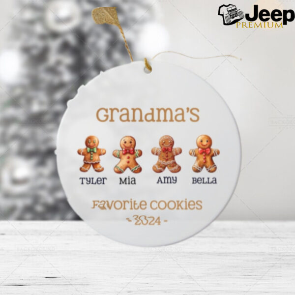 Grandmas Favorite Cookies Ornament, Custom Grandma Ornament, Custom Grandma Christmas Ornament, Grandma Ornament With Grandkids (OS HR422)