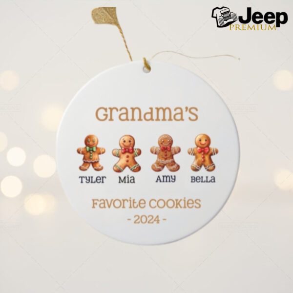 Grandmas Favorite Cookies Ornament, Custom Grandma Ornament, Custom Grandma Christmas Ornament, Grandma Ornament With Grandkids (OS HR422)