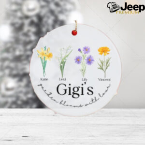 Grandma’s Garden Blooms With Love Personalized Ornament with Grandchildren’s Names and Birth Month Flowers,Gift for Gigi,Nana,Nonna, Gram