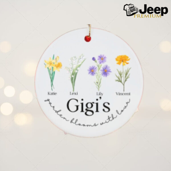 Grandma’s Garden Blooms With Love Personalized Ornament with Grandchildren’s Names and Birth Month Flowers,Gift for Gigi,Nana,Nonna, Gram