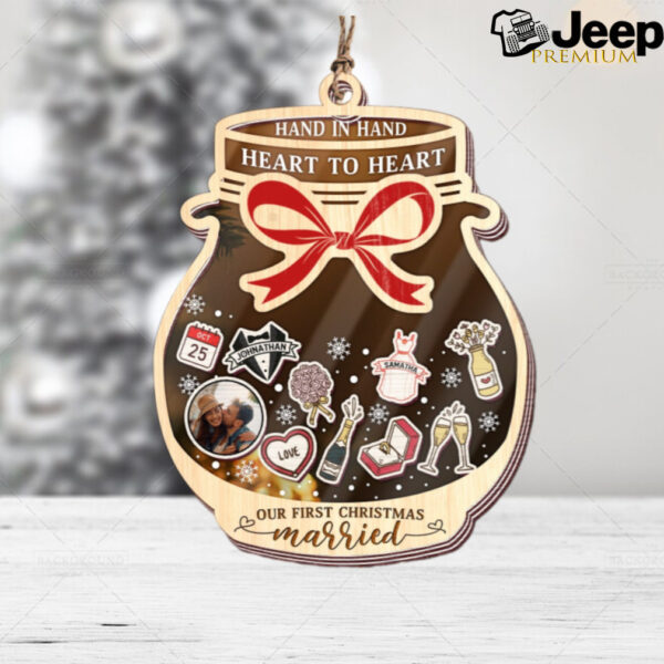 Hand in Hand, Heart to Heart – Our First Christmas Married Ornament