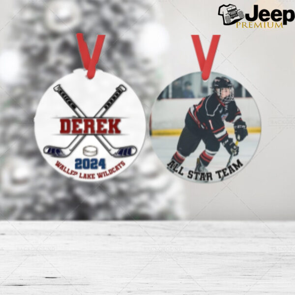 Hockey Ornament Personalized, Hockey Picture Ornament, Hockey Gifts for Boys, Hockey Player Ornament, Custom Sports Ornaments for Kids