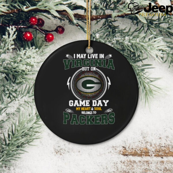 I May Live In Virginia But On Game Day My Heart & Soul Belongs To Green Bay Packers T Shirt