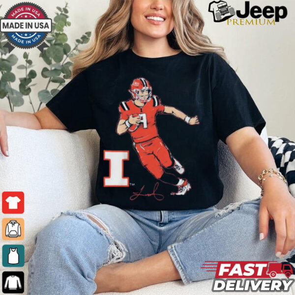 Illinois Fighting Illini Football Luke Altmyer Superstar Pose Signature t shirt