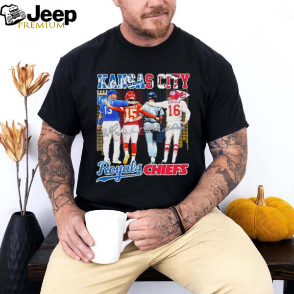 Kansas City Royals Salvador Perez, George Brett X Kansas City Chiefs Patrick Mahomes, Len Dawson Shirt