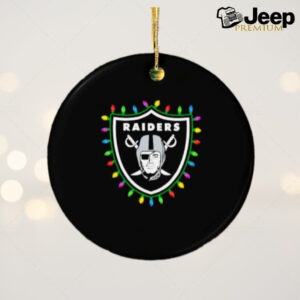 Las Vegas Raiders lights Holiday Christmas 2024 logo ornament