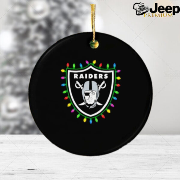 Las Vegas Raiders lights Holiday Christmas 2024 logo ornament