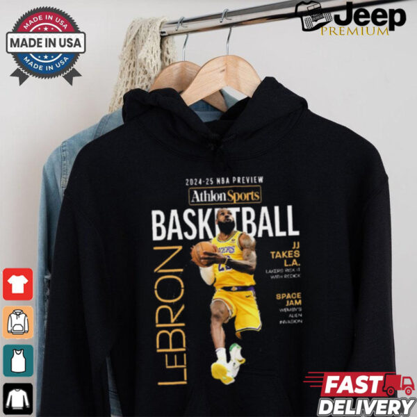 LeBron James Los Angeles Lakers Basketball 2024 25 NBA Preview Athlon Sports t shirt