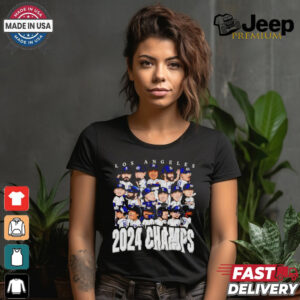 Los Angeles Baseball 2024 World Champs team players cartoon shirt