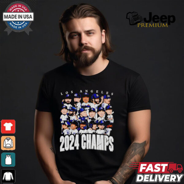 Los Angeles Baseball 2024 World Champs team players cartoon shirt