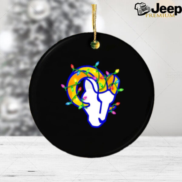 Los Angeles Rams lights Holiday Christmas 2024 logo ornament