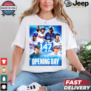 MLB Dodgers Mets Guardians Orioles Mariners Pirates 147 Day Until Opening Day Poster t shirt