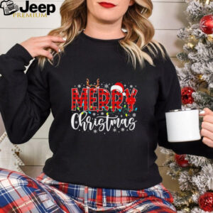 Merry Christmas Buffalo Plaid Red Santa Family Shirt