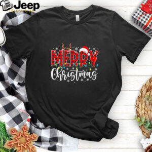 Merry Christmas Buffalo Plaid Red Santa Family Shirt