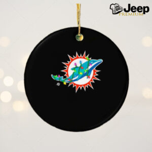 Miami Dolphins lights Holiday Christmas 2024 logo ornament