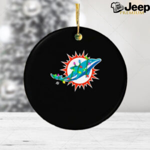 Miami Dolphins lights Holiday Christmas 2024 logo ornament