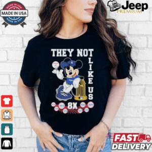 Mickey Mouse X Los Angeles Dodgers They Not Like Us 8X World Series Champions Shirt