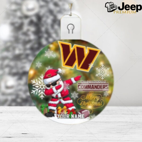 NFL Washington Commanders Dabbing Santa Custom Circle Led Acrylic Ornament