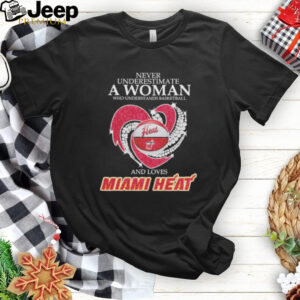 Never Underestimate A Woman Who Understand Basketball And Loves Miami Heat X Heart Diamond Shirt