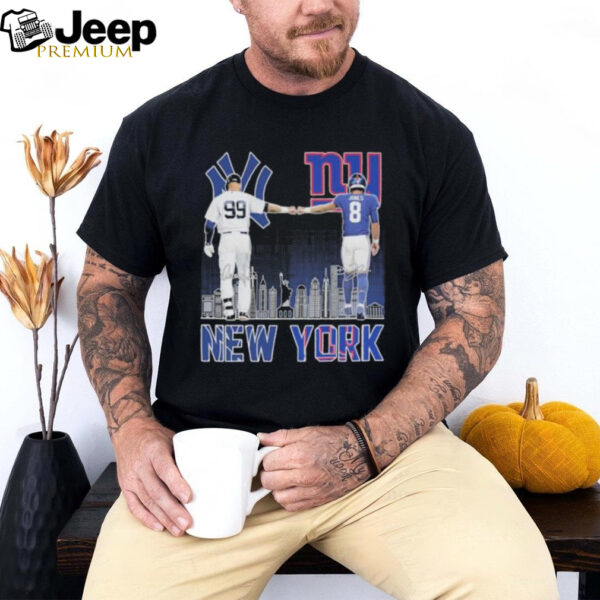 New York Yankees Aaron Judge X New York Giants Daniel Jones Shirt