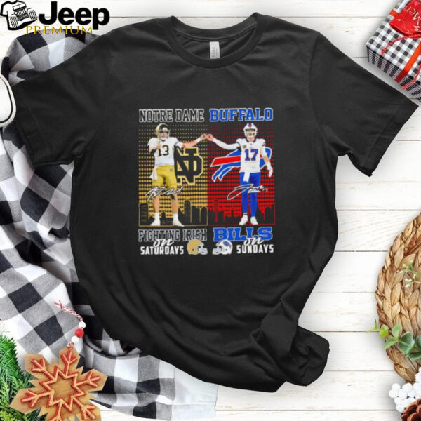 Notre Dame Fighting Irish On Saturdays X Buffalo Bills On Sundays Shirt