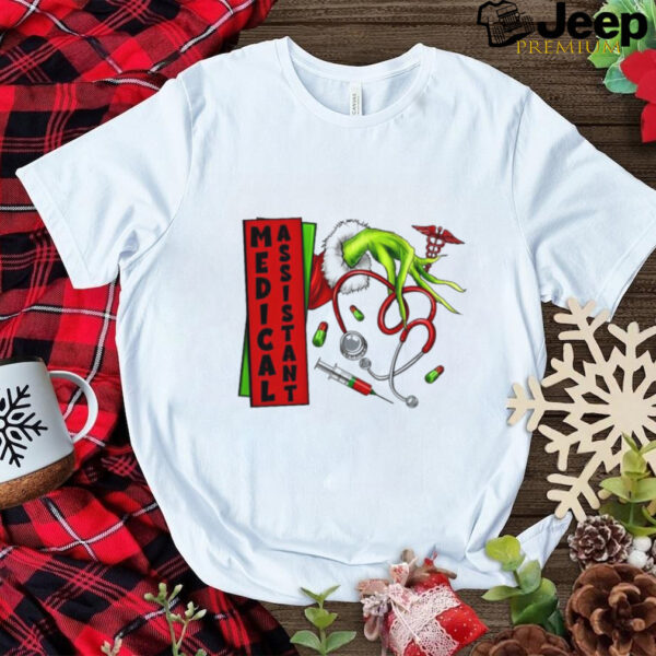 Official The Grinch Hand Hold Stethoscope Medical Assistant Christmas 2024 Shirt