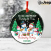 Custom Snowman Glass Ornament For Grandparents & Kids   Personalized Christmas Gift For Family With Names