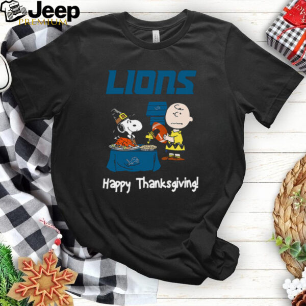 Peanuts Detroit Lions Football Happy Thanksgiving T Shirt