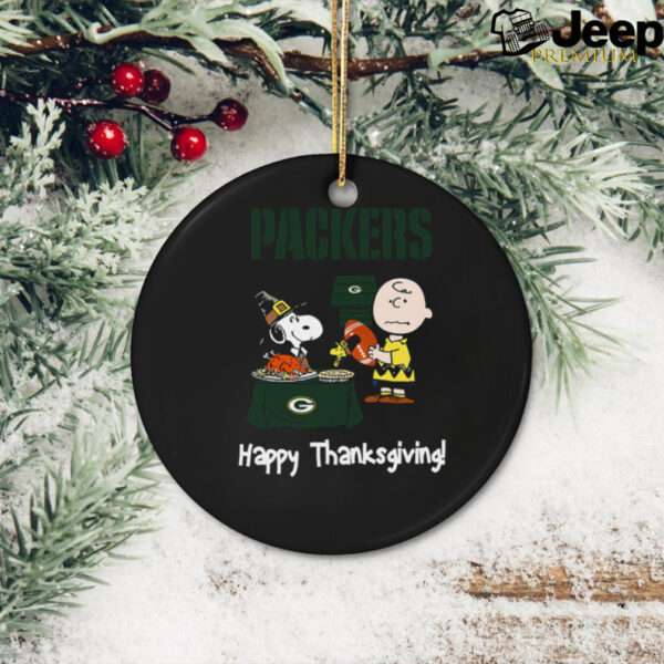 Peanuts Green Bay Packers Football Happy Thanksgiving T Shirt