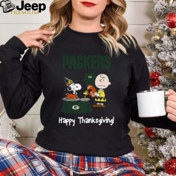 Peanuts Green Bay Packers Football Happy Thanksgiving T Shirt