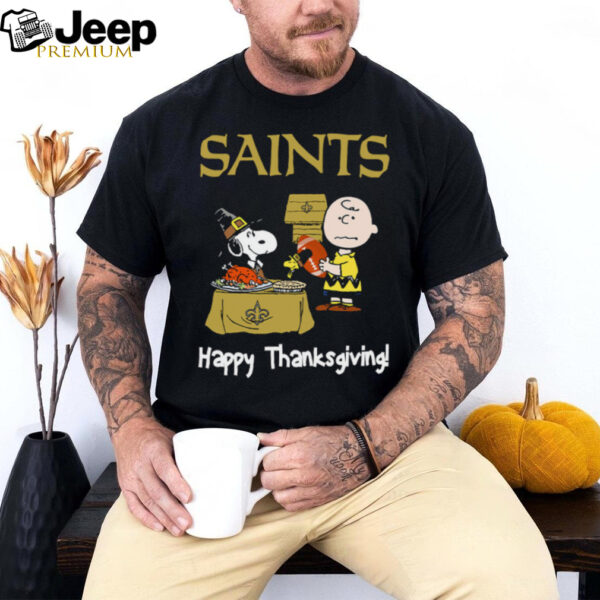 Peanuts New Orleans Saints Football Happy Thanksgiving T Shirt