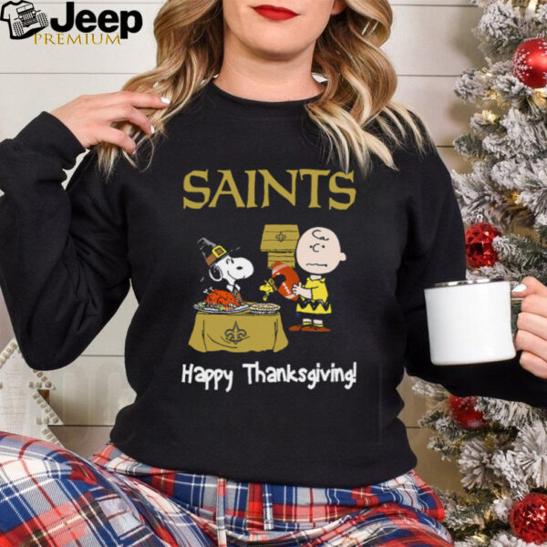 Peanuts New Orleans Saints Football Happy Thanksgiving T Shirt