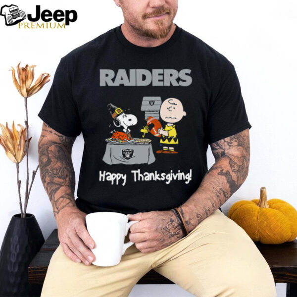 Peanuts Oakland Raiders Football Happy Thanksgiving T Shirt