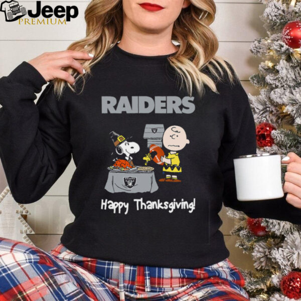 Peanuts Oakland Raiders Football Happy Thanksgiving T Shirt