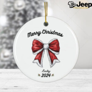 Personalized Christmas Ornament With Coquette Bow