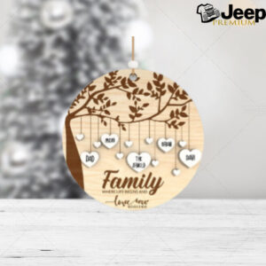 Personalized Family Tree Christmas Ornament SVG, Family Gift Ornament Svg, Christmas Ornament Svg, Tree Hanging Svg, Glowforge SVG Files