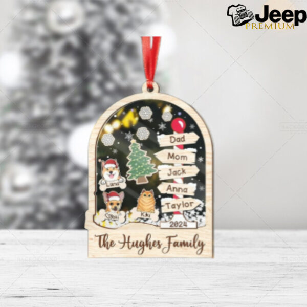 Personalized Family with Pet Name Christmas Ornament, Family and Dog Cat 2024 Keepsake, Family Tree Ornament, Gift for Family,Christmas Tree