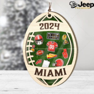 Personalized Football Christmas Ornament – Custom Player Keepsake, 4D Shaker Ornament for Football Lovers, 2024 Super Bowl Football Holiday Gift