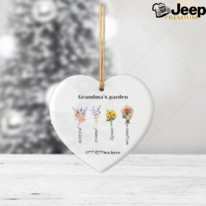 Personalized Garden Ornament Gifts For Grandma With Grandkid’s Names Heart Ornament Grandmother Ornament Nana Mimi Ornament Granny Ornament