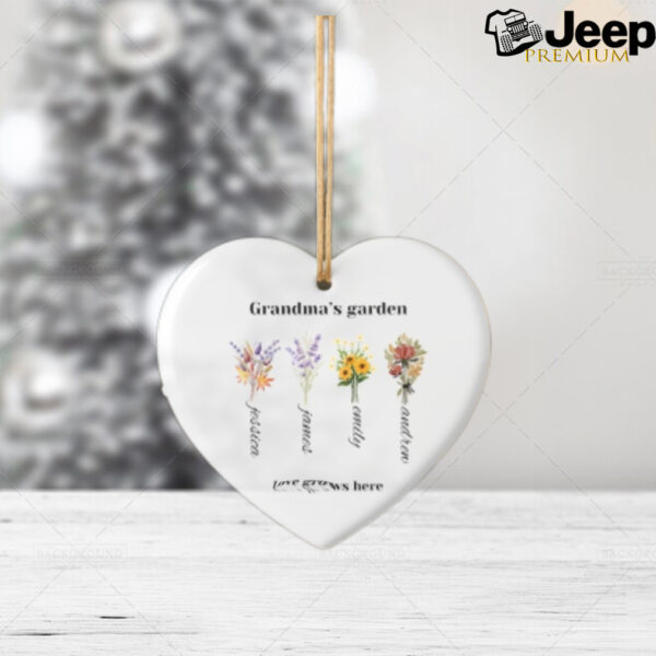 Personalized Garden Ornament Gifts For Grandma With Grandkid’s Names Heart Ornament Grandmother Ornament Nana Mimi Ornament Granny Ornament