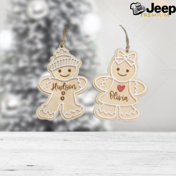 Personalized Gingerbread Ornament, Gingerbread Family, Christmas Ornament, Family Engraved Ornament,Custom Kids Ornament,Christmas Gift Idea